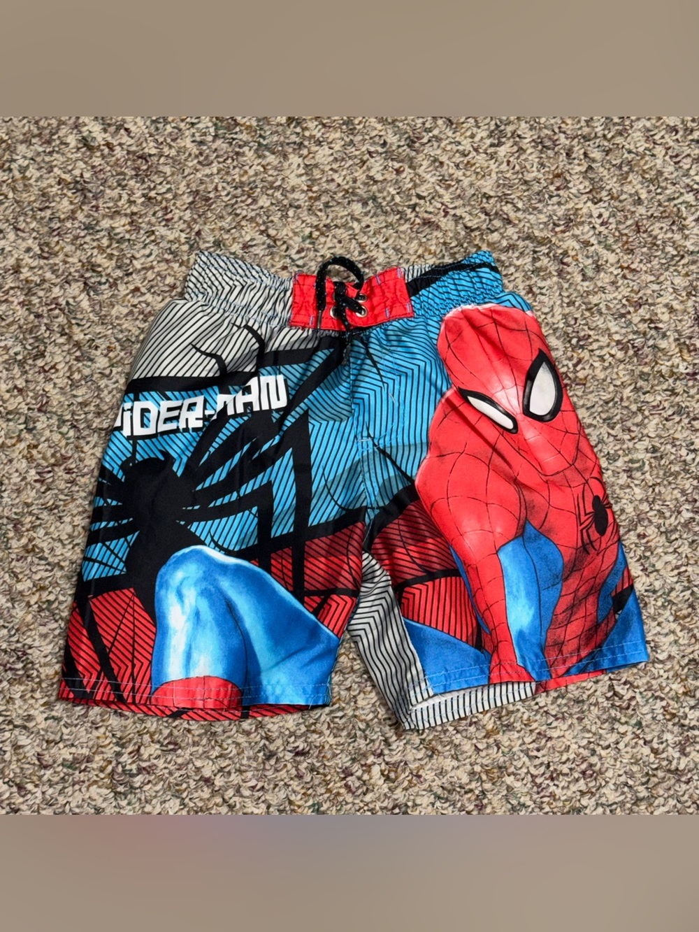 Boys size XS swim trunks Marvel Spider-Man Red & Blue Boys' Swim Shorts